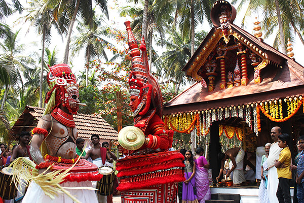 costumed performers at festival
