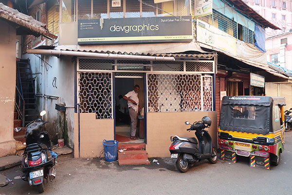 front of the shop